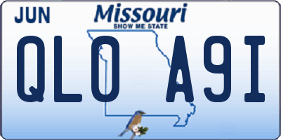 MO license plate QL0A9I
