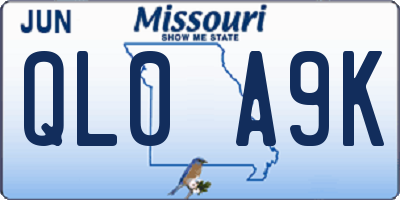 MO license plate QL0A9K