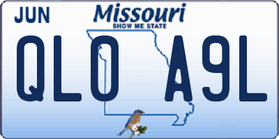MO license plate QL0A9L