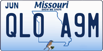 MO license plate QL0A9M