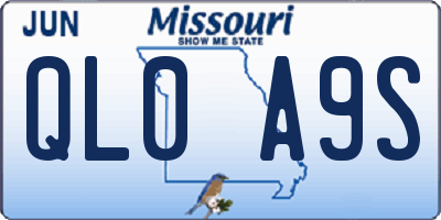 MO license plate QL0A9S