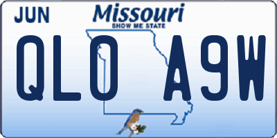 MO license plate QL0A9W