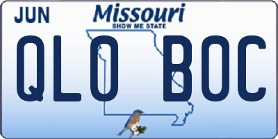 MO license plate QL0B0C