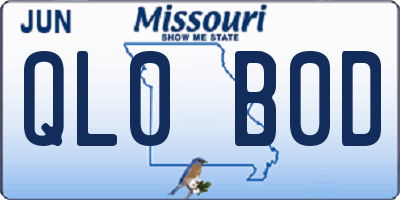 MO license plate QL0B0D