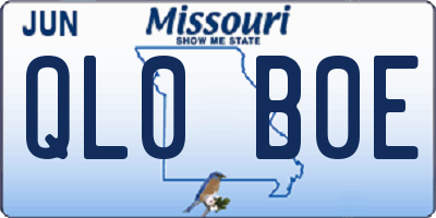 MO license plate QL0B0E