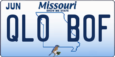 MO license plate QL0B0F