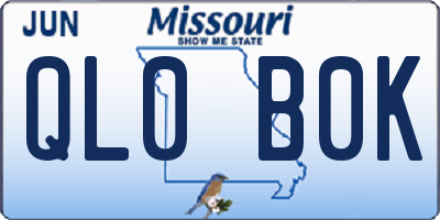 MO license plate QL0B0K