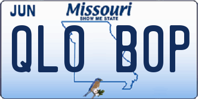 MO license plate QL0B0P