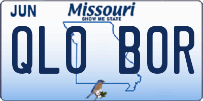 MO license plate QL0B0R