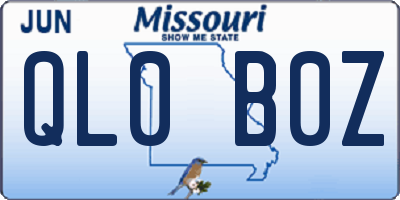 MO license plate QL0B0Z