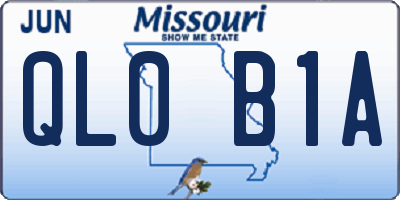 MO license plate QL0B1A