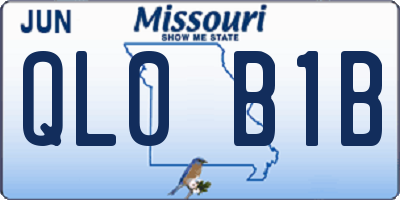 MO license plate QL0B1B