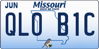 MO license plate QL0B1C