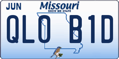 MO license plate QL0B1D