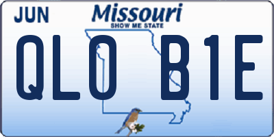 MO license plate QL0B1E