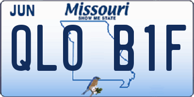 MO license plate QL0B1F