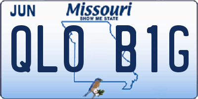 MO license plate QL0B1G