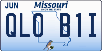 MO license plate QL0B1I
