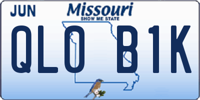 MO license plate QL0B1K