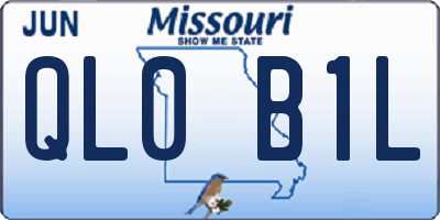 MO license plate QL0B1L