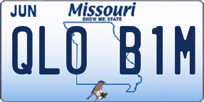 MO license plate QL0B1M