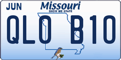 MO license plate QL0B1O