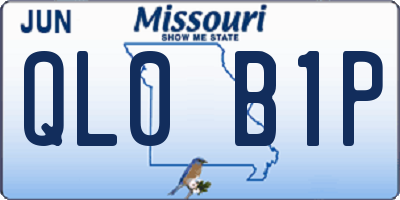 MO license plate QL0B1P