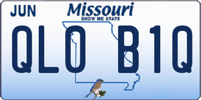 MO license plate QL0B1Q