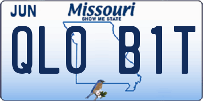 MO license plate QL0B1T