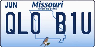 MO license plate QL0B1U