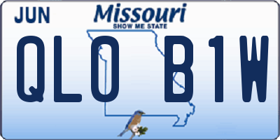 MO license plate QL0B1W
