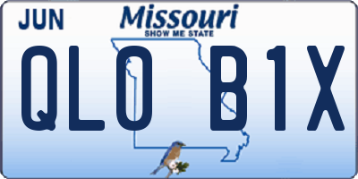 MO license plate QL0B1X
