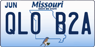 MO license plate QL0B2A