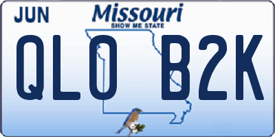 MO license plate QL0B2K