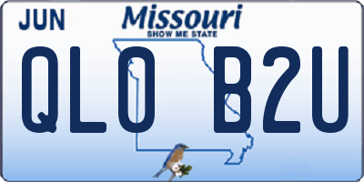 MO license plate QL0B2U