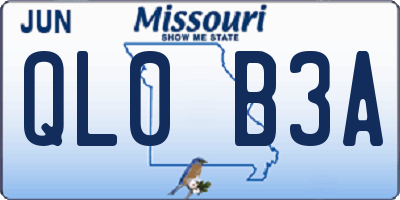 MO license plate QL0B3A