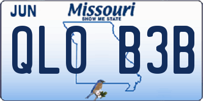 MO license plate QL0B3B