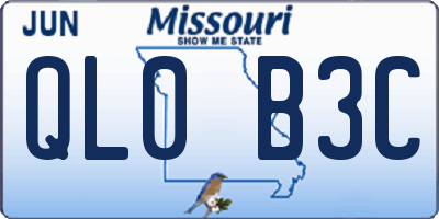 MO license plate QL0B3C