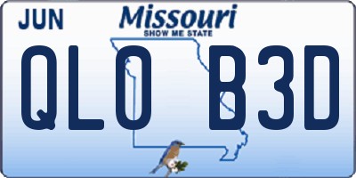 MO license plate QL0B3D