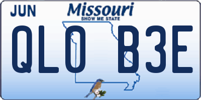 MO license plate QL0B3E