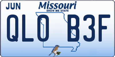 MO license plate QL0B3F
