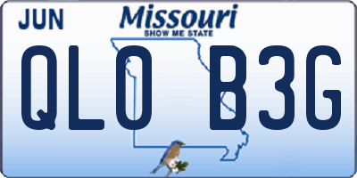 MO license plate QL0B3G