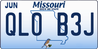 MO license plate QL0B3J