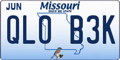 MO license plate QL0B3K