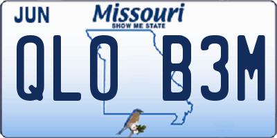 MO license plate QL0B3M
