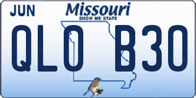 MO license plate QL0B3O