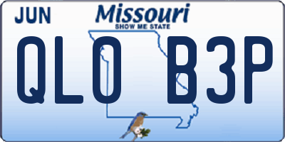 MO license plate QL0B3P
