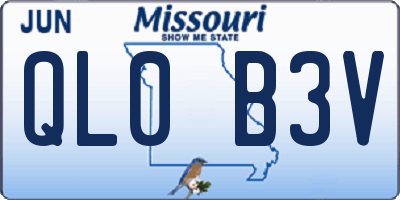 MO license plate QL0B3V