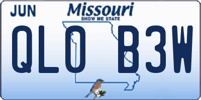 MO license plate QL0B3W
