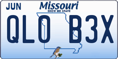 MO license plate QL0B3X